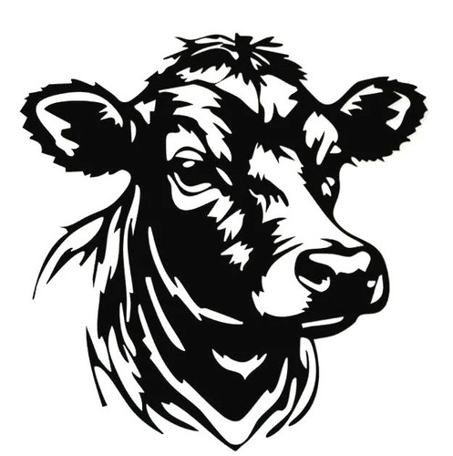 Dairy cow head decal - cow, farm