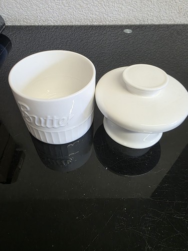 White ceramic butter bell - white,