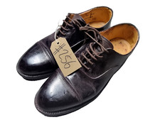 Genuine British Army Brown Leather Officers Parade Service Shoes 7L UK #256