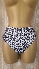 Beachsissi Womens Size  XL Bikini Bottom Beige/Black High-Waisted Animal Print