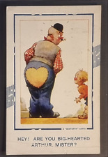 Comic Postcard 1939 Man Pipe Red Nose Patched Trousers Big Hearted Arthur