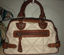 Proudfoot Bond Street Tan Ivory Quilted Leather Bag Quality Cross Body Strap NEW