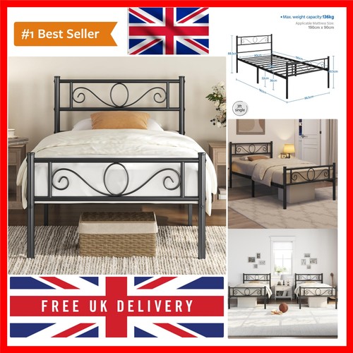 3ft single metal - metal, bed