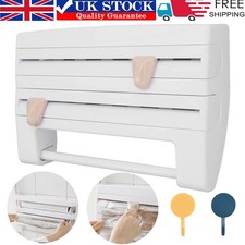 Kitchen Cling Film Tin Foil Dispenser Paper Towel Roll Holder Wall Mounted Rack