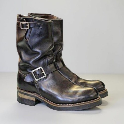Mens black leather - mens, engineer