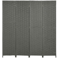 Room Divider 4-Panel Grey