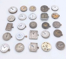 Collection of 25 Antique Watch Movements  Inc. Marvin, Rone, Tavannes, Craven...
