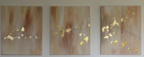Painted canvas wall art - art, home