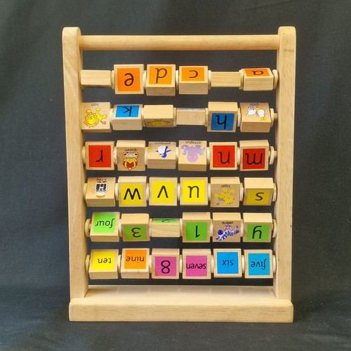 Wooden alphabet abacus - abacus, number