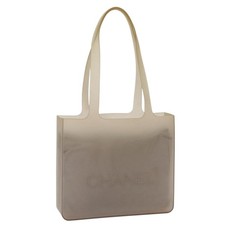 CHANEL Tote Bag rubber Gray CC