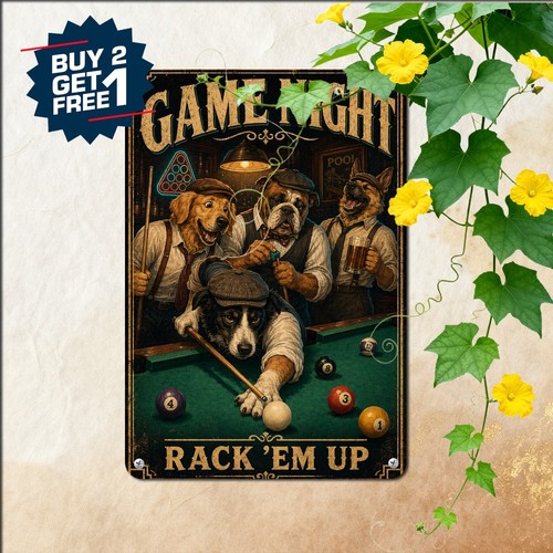 Dogs playing pool billiards - dogs,