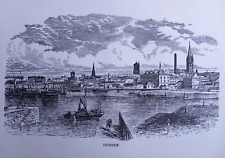 Vintage Print of Dundee Waterfront