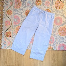 Vintage Lilac Cotton BHS Capri Trousers Pants Cropped Summer Purple 10