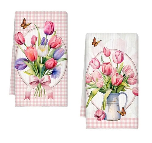 2pcs tulips spring flowers tea - tulips,