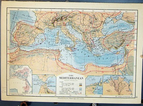 Old johnston map mediterranean - map,