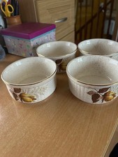 Kernewek Pottery - Autumn Rose -  4 Small  Souffle/Serving Dish 12 x 5.5 cm