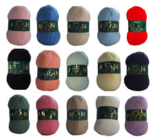 Aran Wool Woolcraft Aran 400g Knitting Yarn, Acrylic Or Wool Mix 40+ Colours