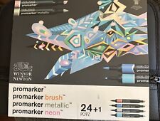 Winsor Newton Promarker Wallet - 24 Mixed Marker Set.  Box Faded