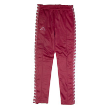 KAPPA Side Poppers Mens Track Pants Maroon Tapered XS W28 L29