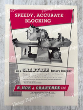 Rotary Blocker Machine Printing Press R Hoe & Crabtree 1958 vintage print advert
