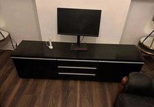 IKEA BESTA BURS TV UNIT BENCH WITH STORAGE, Piano Black.