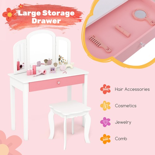 Costway kids vanity table - costway,