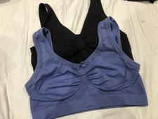 2 x pack bras crop tops TU F&F black blue padded size L/XL/ 36B/C