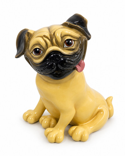 Pug dog ornament 12cm fawn - dog,