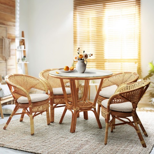 Pelangi rattan dining set - 5-pc,