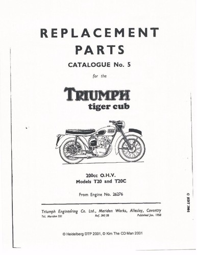 Triumph parts manual book - parts,