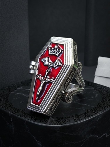 Large red and silver hinged - red,
