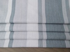 LAURA ASHLEY AWNING STRIPE SLATE GREY ROMAN BLIND - MADE TO MEASURE