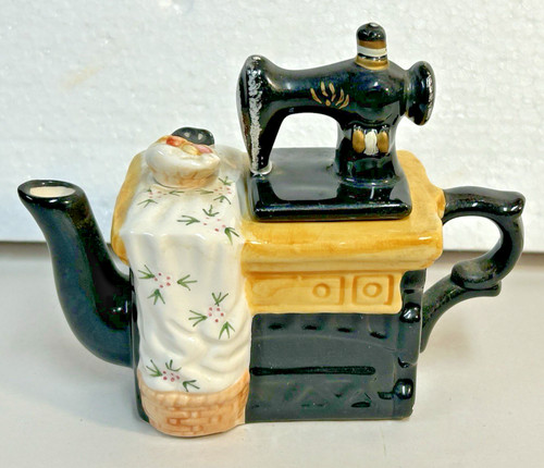 Sewing machine tea pot - sewing,