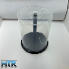 2 x Empty CD Cakebox Plastic Spindle Storage Tub (Holds 100 Discs)