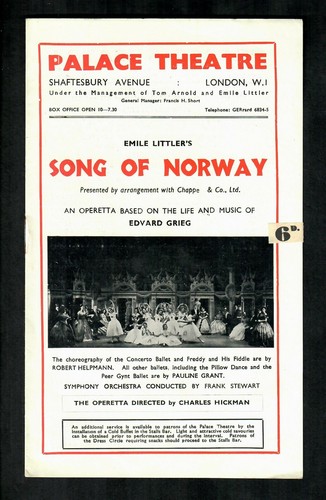 Palace theatre programme - theatre,