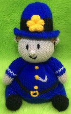 KNITTING PATTERN - Mr Plod policeman inspired choc orange cover /17cms Noddy toy