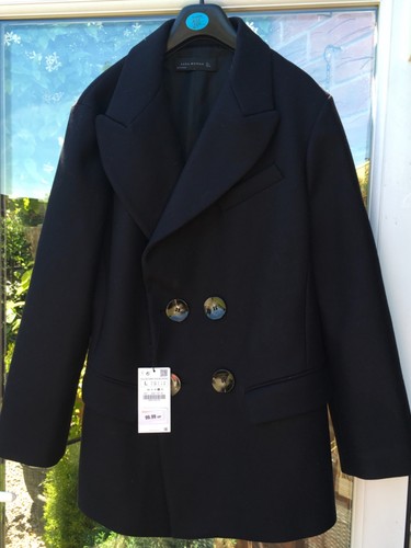 Zara dark blue wool coat - dark,