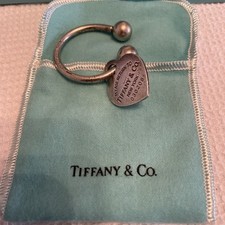 Tiffany & Co. Heart Key Ring Please Return to New York Sterling Silver 925