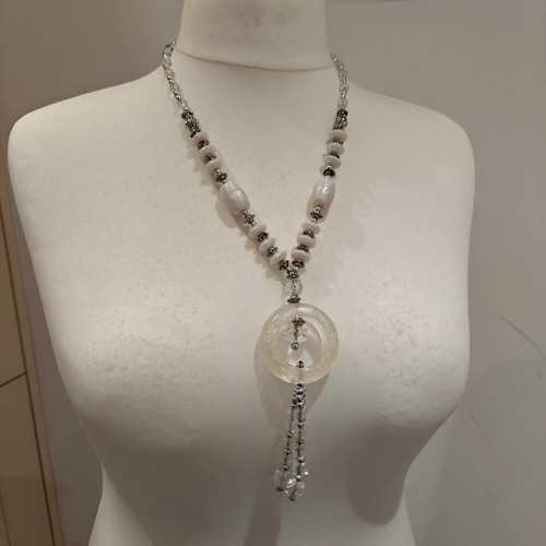 Chunky white silver tone - chunky, silver-tone