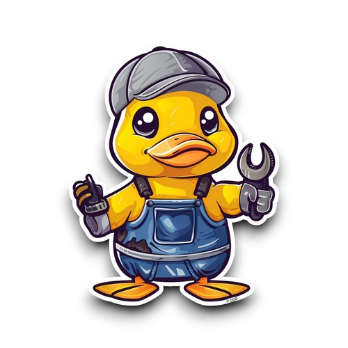 Funny rubber duck mechanic - duck,
