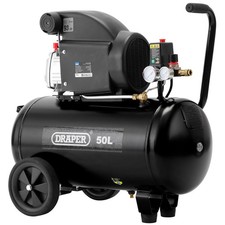 Draper 24981 50L Portable Air Compressor Direct Drive 1.5kW 2hp 230V 13A