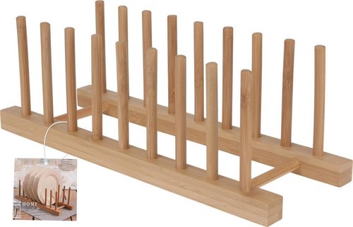 Bamboo plate holder rack - bamboo,