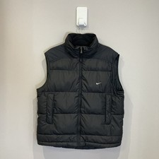 Nike Down Puffer Gilet Mens Medium Black Vest Bodywarmer Padded Relaxed