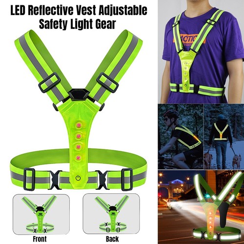Led reflective vest adjustable - led,