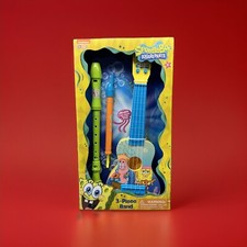 NEW SpongeBob SquarePants 3 Piece Band Set Ukulele Recorder Slide Whistle Music
