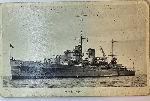 Vintage ww2 hms ajax postcard - hms,