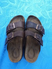 Birkenstock Arizona Brown Leather Slider Sandals UK 4.5  EU 37 Narrow Footbed