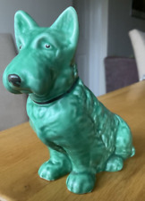 Vintage Early Sylvac Green Scotty Seated Terrier Dog