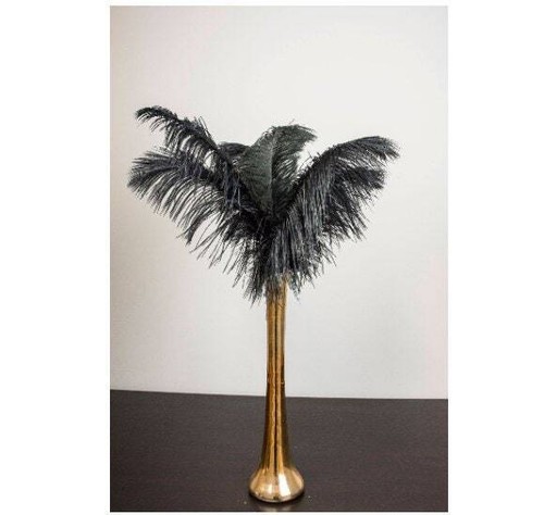 Gold tall ostrich feather - gold,