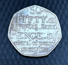 2005 Johnson's Dictionary-50 pence Coin-circulated condtion